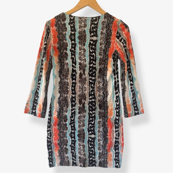 Diane Von Furstenberg Reina Snake Print Silk Stretch Mini Dress Size 4 - Picture 6 of 10